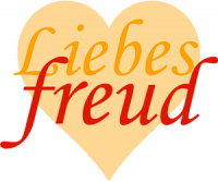Grafik: Logo der online Sexualberatung M.Geiger , ein gelbes Herz mit Schriftzug Liebesfreud 