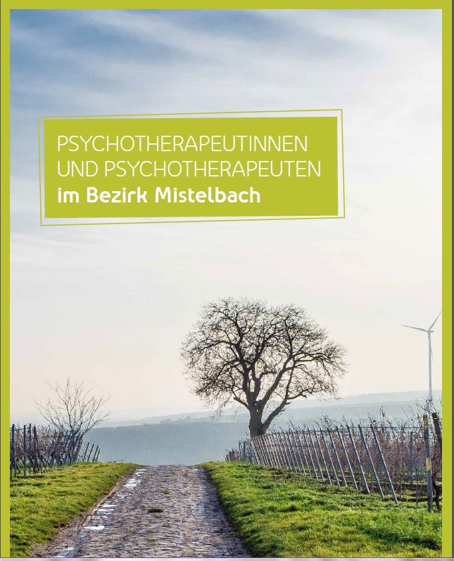 Titelblatt der Adressbroschüre 2018 der PsychotherapeutInnen Mistelbach