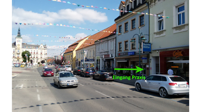 Foto vom Praxiszugang Hauptplatz 18, Mistelbach